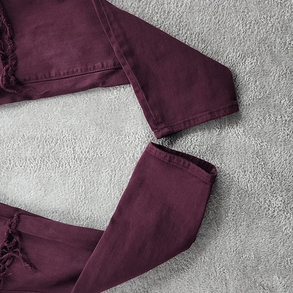 Bullhead Jeans Womens 28 High rise Skinniest Burgundy 5 Pocket Zip Closure - Picture 5 of 13